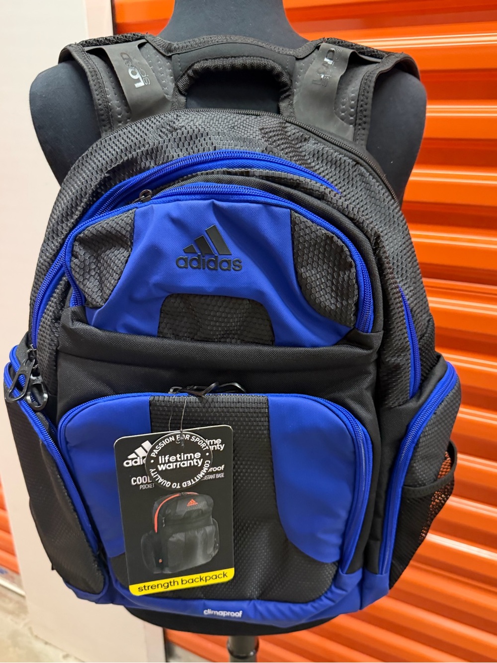 NWT Adidas Men's ClimaCool Strength  Blue and Black Backpack